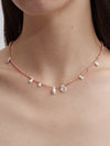 OLIO E ACETO Tanabata Special Collection Sterling Silver Rhodonite Beaded Pendant Necklace OLIO-OA13N39-YFC Silver/Pink Orange